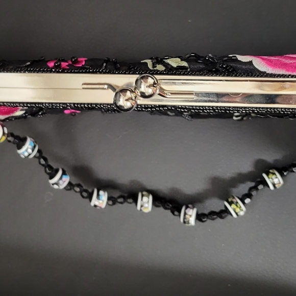 Satin Beaded Clutch / Cossbody/ Evening bag - Picture 5 of 8